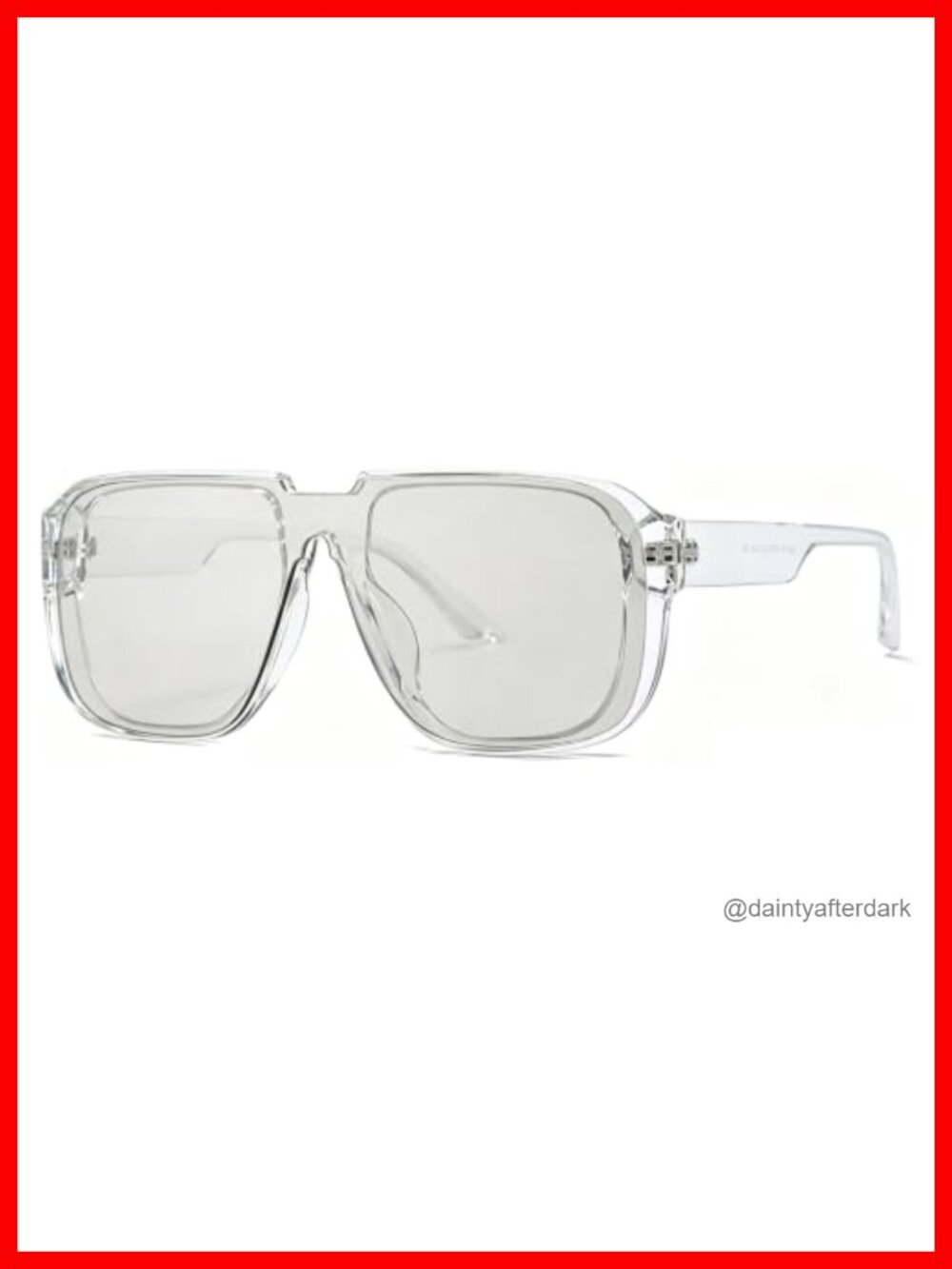 Oversized Square Sunglasses 90s Trendy UV400 Protection Unisex Shades